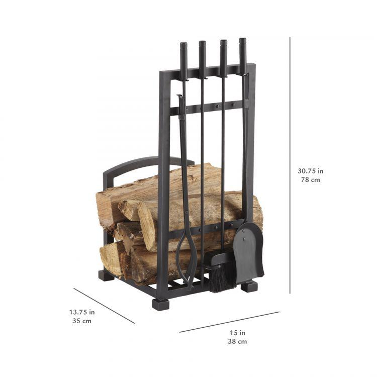 Pleasant Hearth Harper Log Holder with Toolset - FA338LT thumbnail 3