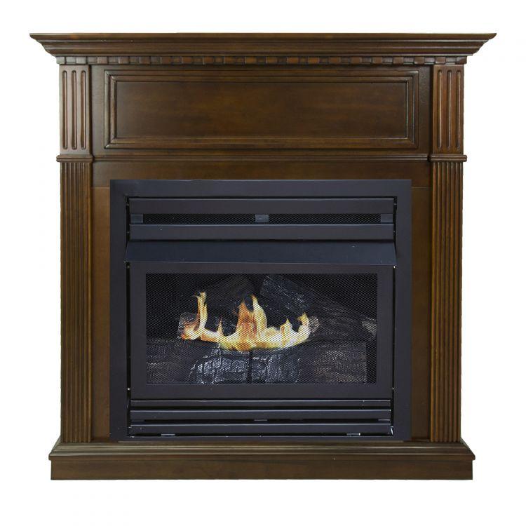 Pleasant Hearth 42 in. Natural Gas Intermediate Cherry VF Fireplace System 27.5K BTU - VFF-PH26NG