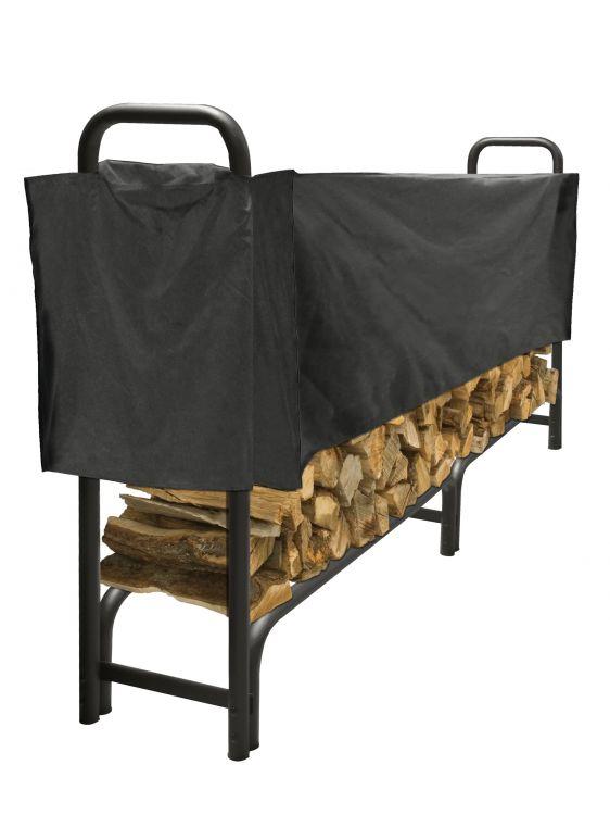 Pleasant Hearth 8 ft. Heavy Duty Log Rack with Half Cover - LS938-96SC-K