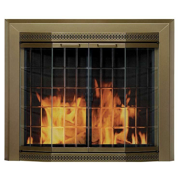 Pleasant Hearth Grandoir Fireplace Glass Door Antique Brass
